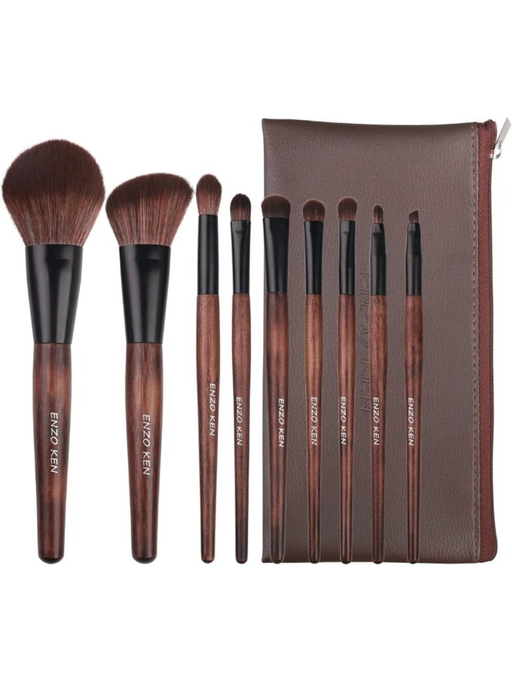 Professional Bamboo Makeup Brush Set with Case - Luxury Natural Hair Brushes